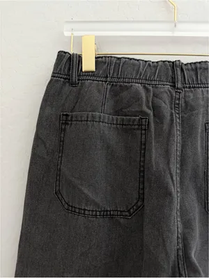 NWT Three Bird Nest Simply You Wide Leg Jeans washed black high-rise Boho Size L thumbnail 9