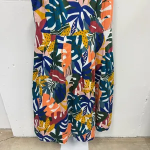 Boden Aubrey Cotton Midi Dress‎ Pockets Ivory Floral Leaf W0719 Sz 14 thumbnail 4