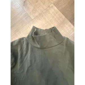Zara Olive Green High Neck‎ Mock Neck Long Sleeve Crop Top - Size Medium thumbnail 2
