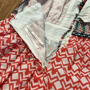 Anthropologie Beaded embroidered Bohemian Floral Print mini dress cotton 12 thumbnail 11