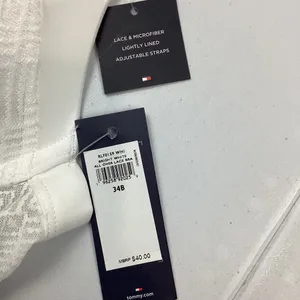 Tommy Hilfiger White Lace & Microfiber Bra 34B NEW! Retail $40 thumbnail 3