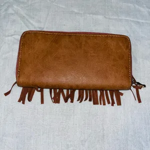 Brown Boho Fringe Wallet - Western Style Clutch Style thumbnail 2