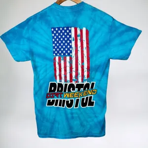 Bristol T Shirt Racing Medium‎ Blue Tie Dye Dirt Weekend Tennessee Short Sleeve thumbnail 2