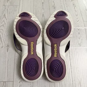 Reebok Easytone Women's Sz 5 Flip Flops White Purple Sandals Shoes Exercise‎ Gym thumbnail 3
