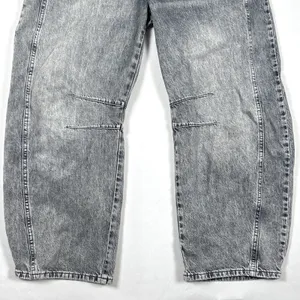 We The Free People Jeans Womens 27 Good Luck Barrel Mid Rise Gray Denim Cotton thumbnail 4