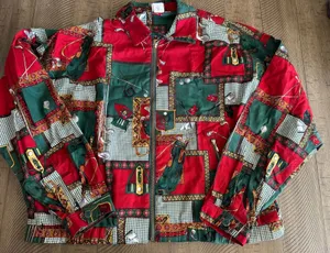 Vintage Tail Golf All-Over Print Full Zip Jacket 100% Brushed Cotton Size Medium thumbnail 1
