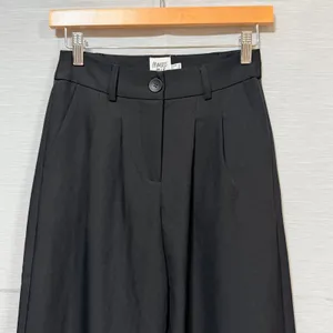 Princess Polly Archer Pants Black High Waisted Wide Leg Pleated Trousers Size 2 thumbnail 3