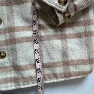 Thread & Supply Plaid Shacket Beige Ivory Size Small thumbnail 5