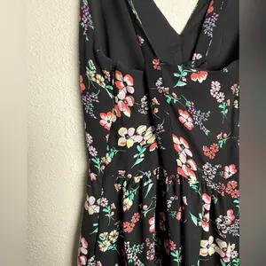 Gap Women‎ Size 6 Maxi Sleeveless Floral Summer Black Dress thumbnail 4