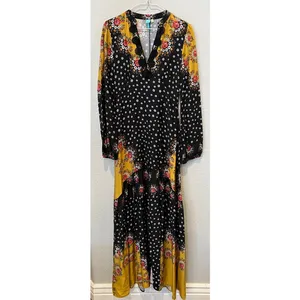 Farm Rio Floral-Blocked Maxi Dress Size XS thumbnail 13