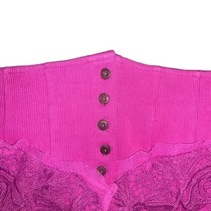 NWT Free‎ People Have My Heart Tank Top Womens XL Pink Lace Corset Crop Cami thumbnail 7