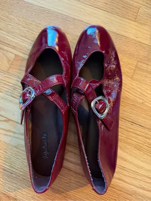 Madewell The Remy Criss Cross Mary Jane Flats in Wine Red- 8.5 thumbnail 4
