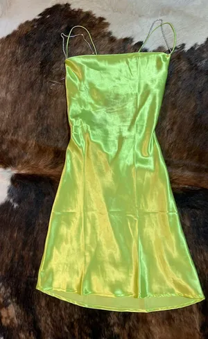 Wild Fable Lime Green Satin Dress thumbnail 1