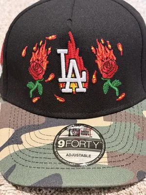 New Era 9FORTY A-Frame Los Angeles Dodgers "Burnt Roses" Camo Brim Edition Hat thumbnail 3