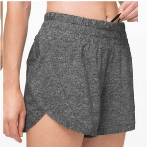 Lululemon Track That Short 5" Heathered Grey W7AUZS Size 4 High Rise Running thumbnail 3
