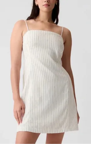 Gap Linen Blend Striped Mini Dress thumbnail 1