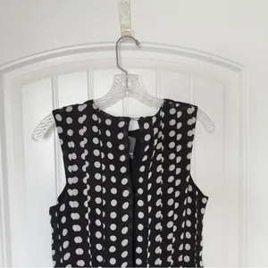 ASOS Women’s 4 Black White Mixed -Media Polka Dot Dress Whimsical Cocktail thumbnail 4