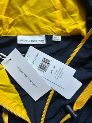 Lacoste Navy Windbreaker with Yellow Accents thumbnail 2