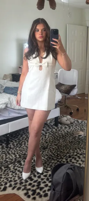 Princess Polly White Halter Dress thumbnail 1
