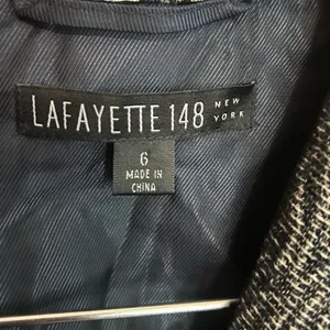 Lafayette 148 Navy Blue Printed Velour Blazer Single Breasted Women’s Size 6 thumbnail 4