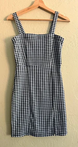 Forever 21 Black and White Gingham Mini Dress thumbnail 1