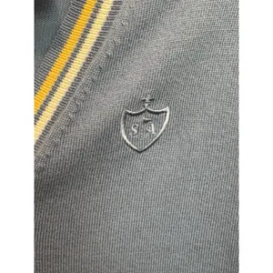 St. Aumont Golf Cardigan Women's Large Light Blue Button Front V-Neck‎ Striped thumbnail 5