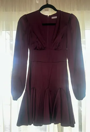 Abercrombie Satin Mini Long Sleeve Dress thumbnail 2