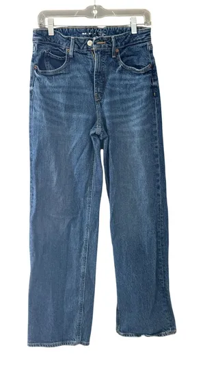 Old Navy Extra High-Waisted‎ Wide-Leg Jeans Medium Wash Blue Womens Size 4 thumbnail 1