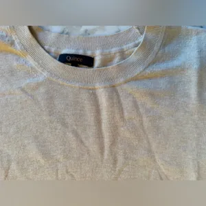 EUC QUINCE Lightweight Cotton Cashmere Crew Sweater - small hole customer return thumbnail 6
