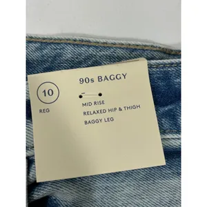 Universal Threads Denim Jeans Women 10R Medium Wash Distressed Patchwork‎ Baggy thumbnail 10