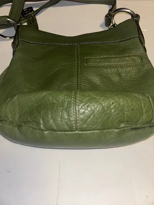 B Makowsky Olive Green Leather Crossbody Silver Hardware With B Hang Tag thumbnail 8
