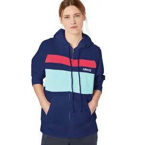 NWT 90s Inspired Levi's Striped Zippered Hoodie Jacket Striped XXL thumbnail 2