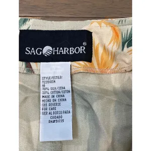 Sag Harbor Sage Green Floral Silk‑Cotton Wrap Skort Size 10 High‑Waist thumbnail 5