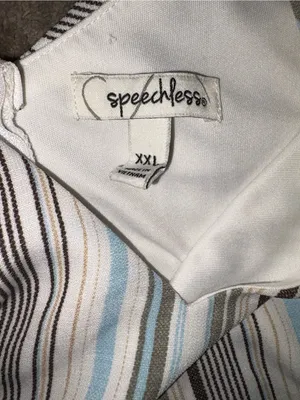 Speechless Striped Spaghetti Strap Dress - Blue, White & Tan thumbnail 2