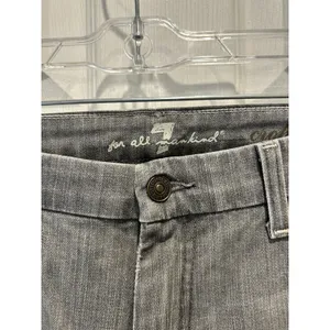 7 For All Mankind Womens Kate Crop Gray Straight Leg Jeans‎ Size 32 Made USA thumbnail 3