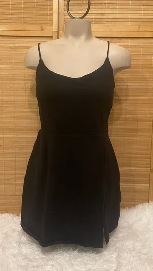 Express black mini dress adjustable spaghetti straps woman’s medium thumbnail 1