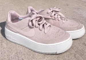 Nike | Air Force 1 Sage Low Blush Pink Platform Sneakers thumbnail 1