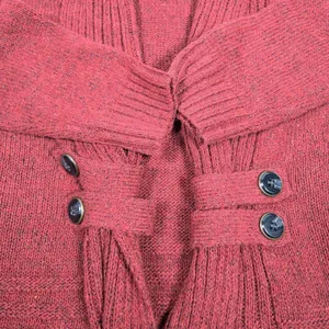 Fortune + Ivy Womens‎ Rust Red Shawl Collar Open Front Button Detail Cardigan M thumbnail 6