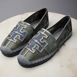 Tory Burch Ines Espadrille Loafers Women’s 6 Malachite Navy BNIB thumbnail 1