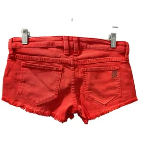 Franky B. NWT Low Rise Red/Pink Denim Jean Shorts Size 26 Cutoff Casual Summer thumbnail 6