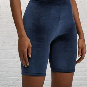 Fabletics Navy Velour High Waisted Bike Shorts L NWT thumbnail 1
