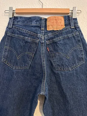 vintage levi’s 501s xx 80s straight leg slim fit dark blue wash denim jean USA thumbnail 3