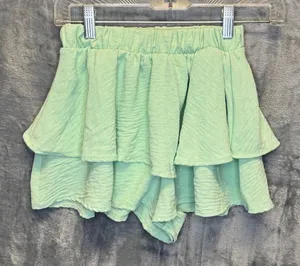 2249 | Altar'd State Tiered Ruffle Mini Skort Sage Boho Cottagecore Women XS thumbnail 1