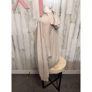PINK Victoria’s Secret Beige Oversized Fleece Hoodie Women’s XL thumbnail 3