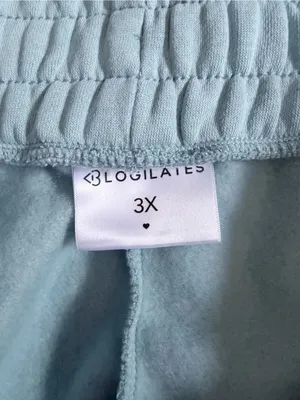 Blogilates Women's Travel Trouser High-Rise Wide Leg Sweatpants Lt Blue 3X NWT thumbnail 6