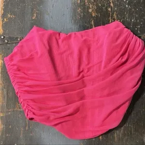 Amazon Size small hot pink corset top zip back with boning strapless thumbnail 3