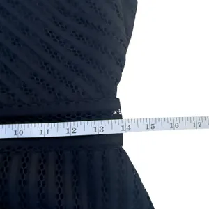 J.Crew Black Eyelet Striped V-Neck Fit &‎ Flare Dress Size 2 LBD Cocktail Event thumbnail 10