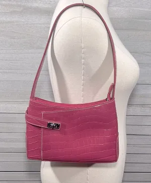 Mini Shoulder Bag Barbie Pink Alligator Texture thumbnail 1