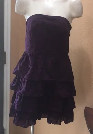 Express strapless ruffled dress thumbnail 1