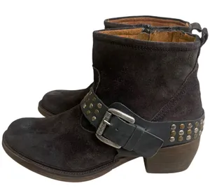 Josef Seibel Brown Suede Studded Harness Moto Ankle Boots Size 41 EU USA 10 thumbnail 1
